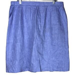 Harve Benard By Benard Holtzman Women Size 18W 100% Linen Knee Length Skirt